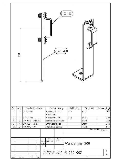 ID 4-020-002 Wandanker 200mm